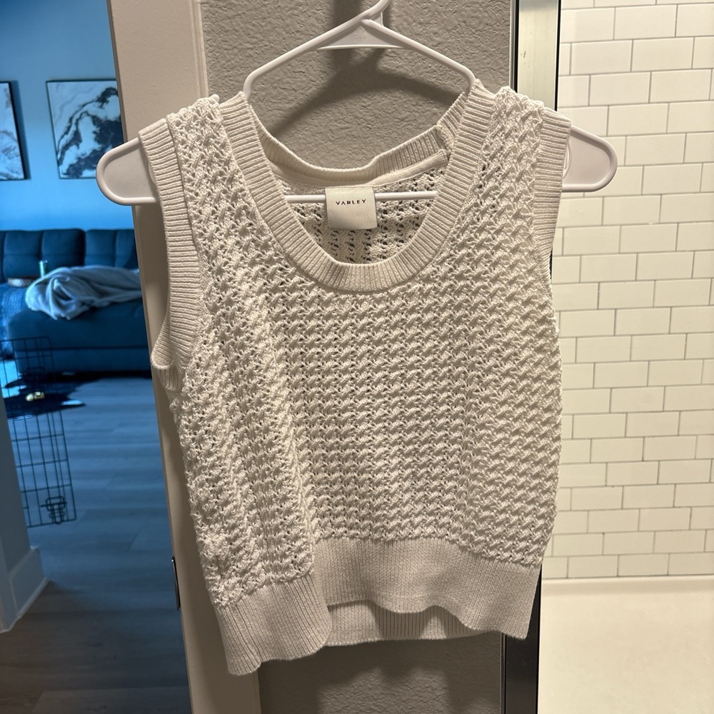 Varley Ivory Textured Knit Top